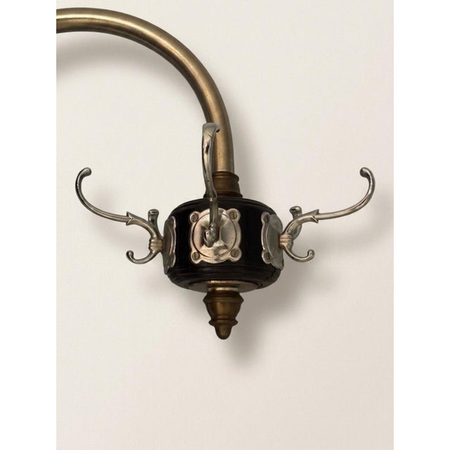 Mid-Century Wooden Coat Rack with Metal Hooks For Sale - Image 4 of 10