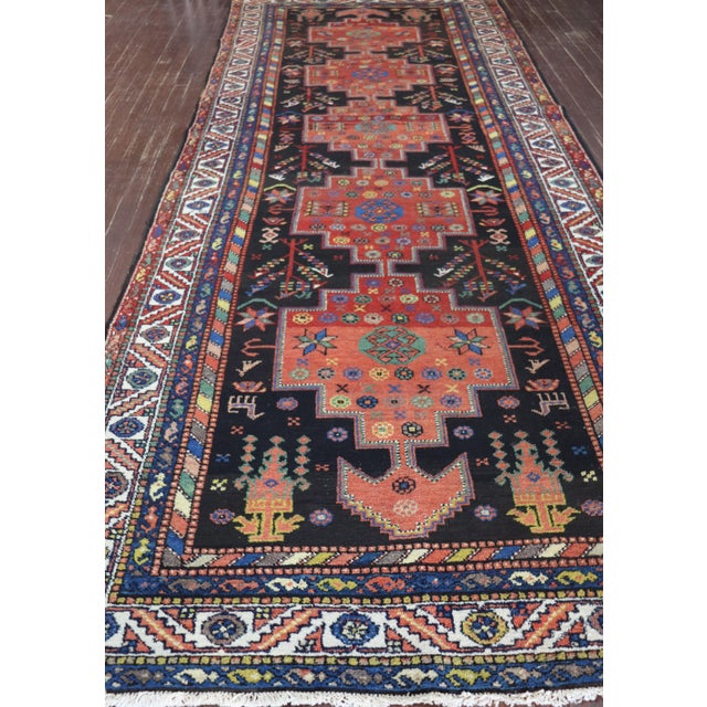 Textile Antique Persian Bakhtiari Gallery Carpet, 4'7" × 11'3" For Sale - Image 7 of 10