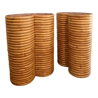 Boho Chic Bamboo Table Bases - a Pair For Sale
