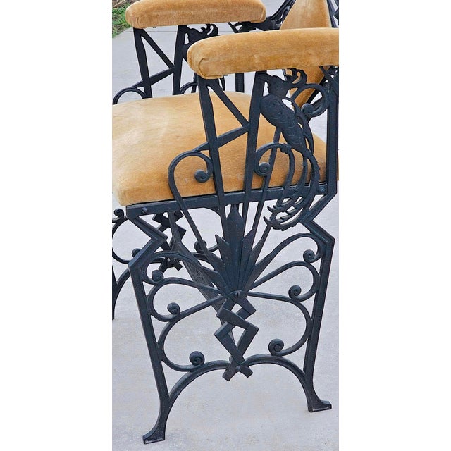 Vintage Art Deco Cast Iron “Paradise Bird” Vanity Chair / Dressing Stool For Sale - Image 12 of 18