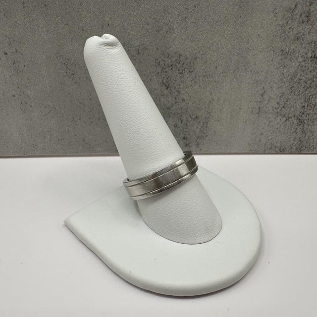 Contemporary Designer Tiffany Together Platinum Double Milgrain Ring Size 10.25 For Sale - Image 3 of 6