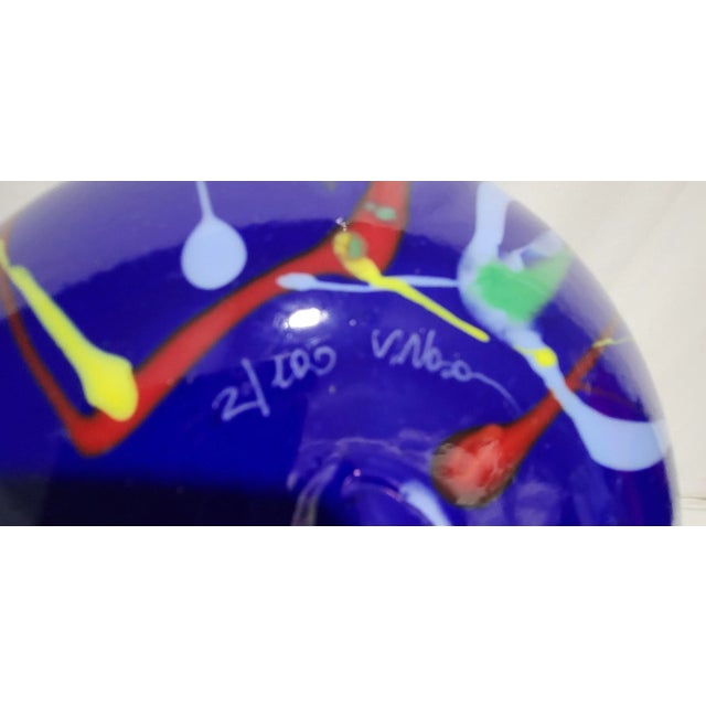 1980s Italian Modern Art Glass Bowl by v. Nason, Signed and Numbered For Sale - Image 9 of 10