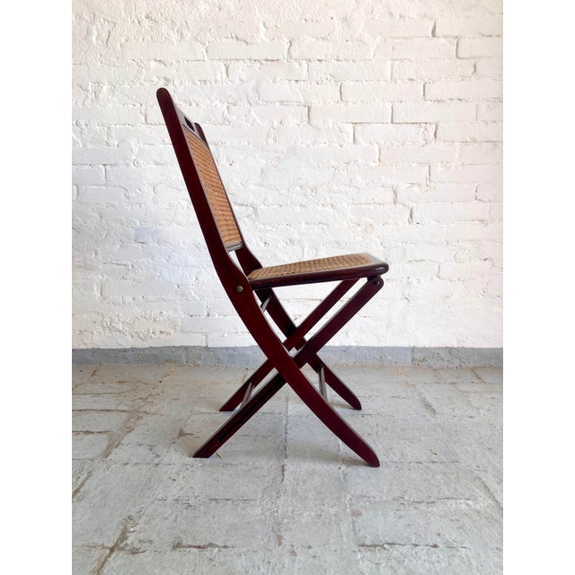 Brown Folding Chairs in Vienna Straw, 1970s, Set of 6 For Sale - Image 8 of 18