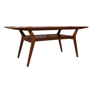 Danish Teak Coffee Table with Magazine Rack, 1960s For Sale