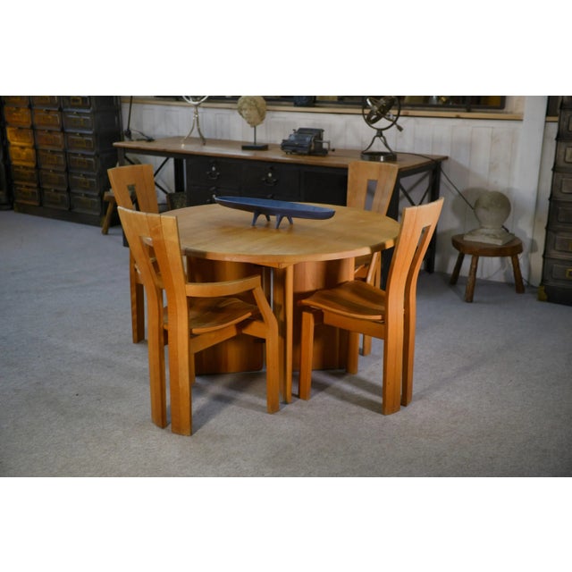 Mid-Century Modern Vintage Round Table in Beech, 1990s For Sale - Image 3 of 15