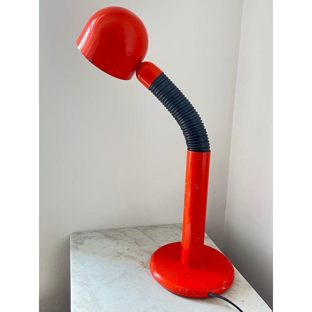 Vintage Space Age Orange Metal Table Lamp, 1970s For Sale - Image 13 of 16