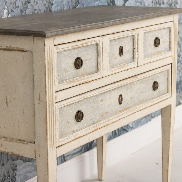 French Louis XVI Style Bedside Commode in Original Paint, Circa 1910 For Sale - Image 13 of 16