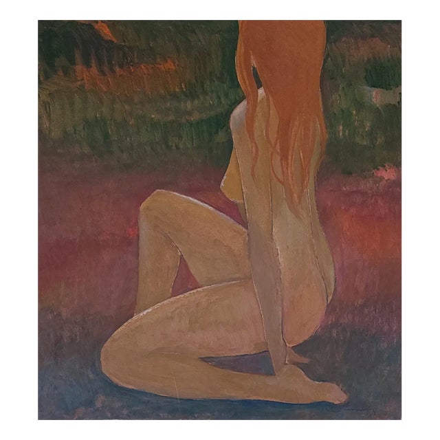 Laimdots Murnieks, Girl with Red Hair, 1996, Oil on Cardboard For Sale