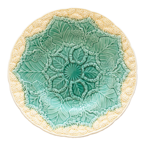 Vintage English Wedgwood Majolica Green Cauliflower Plate