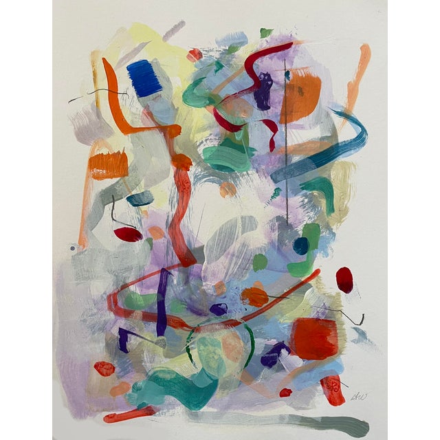 Gina Werfel Contemporary Abstract Acrylic and Mixed Media on Paper "Duet (P)" by Gina Werfel For Sale - Image 4 of 4