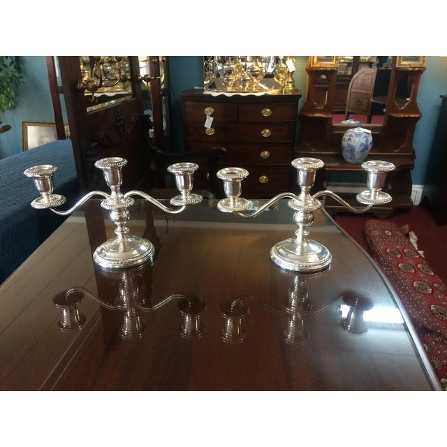1940s Gorham Weighted Sterling Candelabra, the Pair For Sale - Image 5 of 6