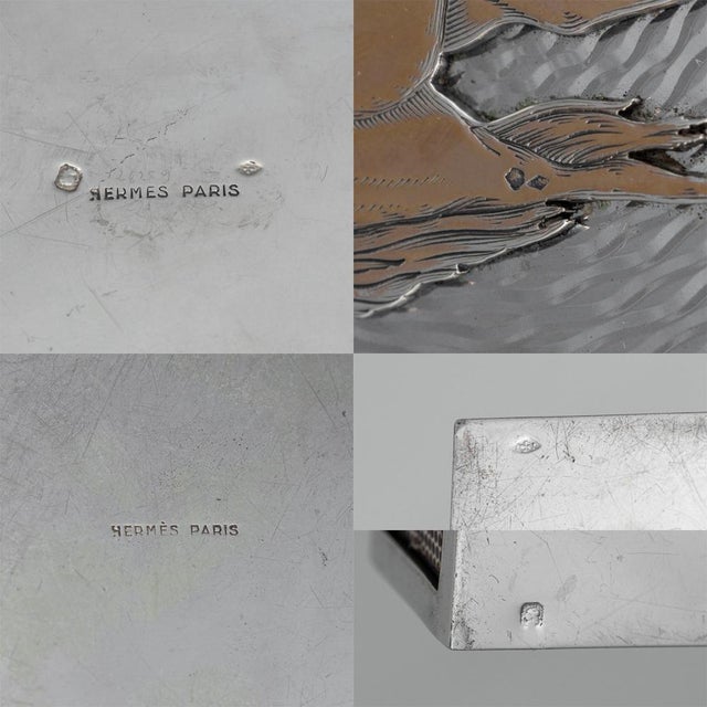 Silver Cigarette Box & Matchbox with Gold Horse Detail from Hermes, 1960s, Set of 2 For Sale - Image 3 of 17
