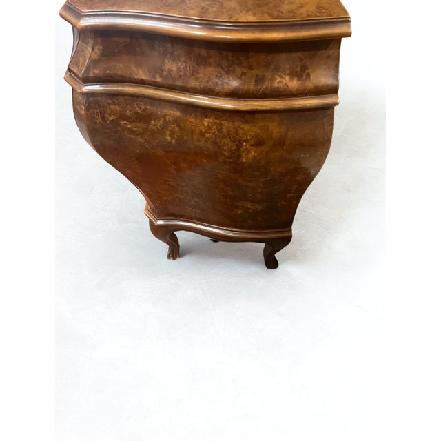 Mid 20th Century Vintage Bombay Style Burl Walnut Chest For Sale - Image 5 of 5