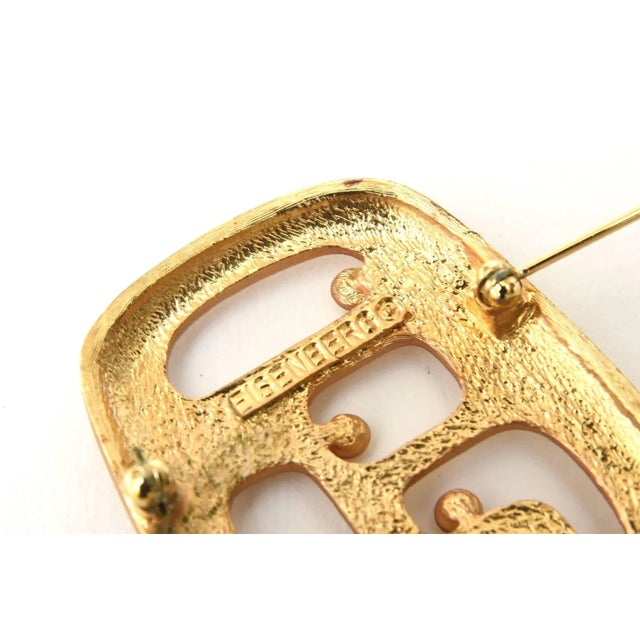 Gold Vintage Signed Eisenberg Gold Plated Modernist Abstract Pin or Brooch, 1970's For Sale - Image 8 of 8