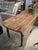 Farmhouse Antique Oak Wood Drop Leaf Dining Table For Sale - Image 3 of 10