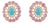 6.32ct Cabochon Turquoise Pink Sapphire & Diamond Floral Stud Earrings 14k Gold- A Pair For Sale