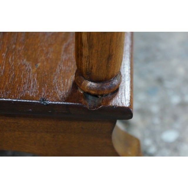 Antique Victorian Eastlake 2 Tier Walnut Hall Side Table Sawtooth Apron 25" For Sale - Image 14 of 18