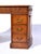 Wood English Knee Hole Desk With Tooled Leather Top Rounded Bowed Sides For Sale - Image 7 of 12