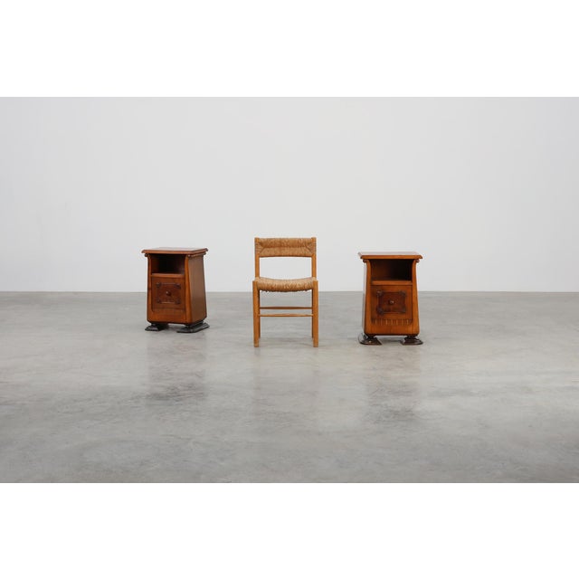 Art Deco Wooden Nightstands, Italy, 1920s, Set of 2 For Sale - Image 3 of 12