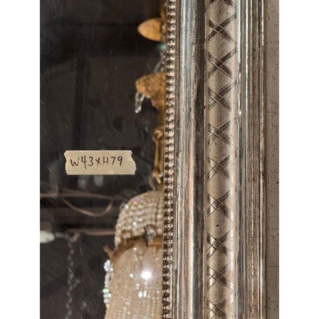 Large Scale Silver Louis Philippe Mirrors With X Pattern For Sale - Image 4 of 7