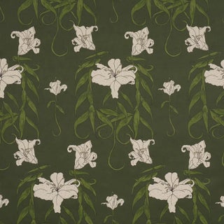 SAMPLE - Schumacher x Backdrop Lady Lilith Wallpaper In Olive For Sale