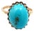 10k Yellow Gold Dome Shape Oval Turquoise Ring, Size 5 For Sale