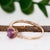 Metal Purple Sapphire W Earth Mined Diamonds Ring in 14k Solid Rose Gold | Ov 6x4mm For Sale - Image 7 of 7