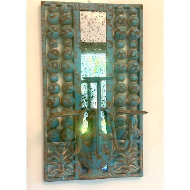 Rustic Vintage Iron Candle Wall Sconces - A Pair For Sale - Image 3 of 12