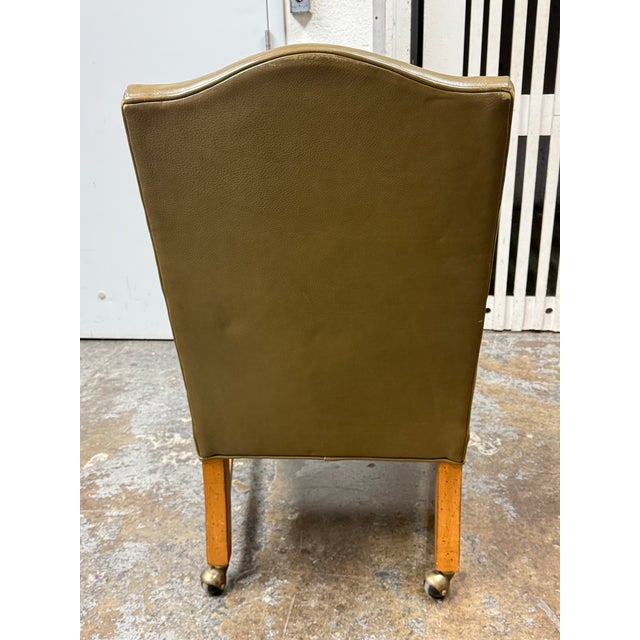 Late 20th Century Ethan Allen Clarke Leather Office Chair For Sale - Image 5 of 12