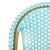 2020s Indoor-Outdoor French Bistro Stacking Side Chair in Teal & White & Light Brown - a Pair For Sale - Image 5 of 8