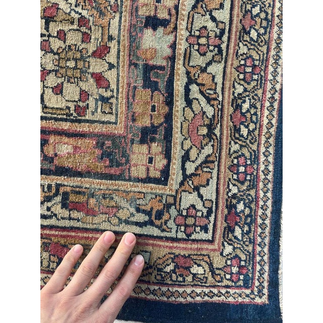 1880's Antique Persian Kerman Lavar "LION VS BULL" Rug 9.2 x 12.5 For Sale - Image 16 of 18