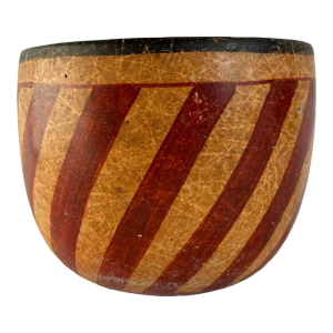 Mayan Polychrome Vessel With Stripe Motif, Late Classic, Circa 600-900 Common Era