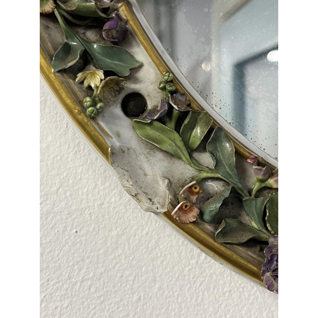 Antique Porcelain Wall or Mantel Mirrors with Cherubs and Birds from Meissen, Germany, Set of 3 For Sale - Image 17 of 18