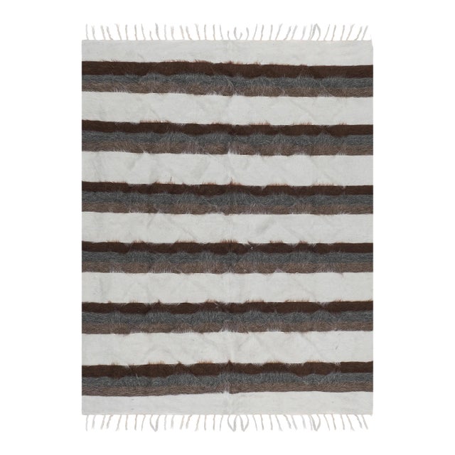 Striped Turkish Siirt Blanket - Shagy Carpet For Sale