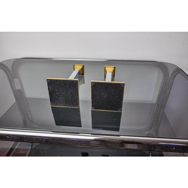 Metal Regency Candlesticks by Art3, 1970, Set of 2 For Sale - Image 7 of 8