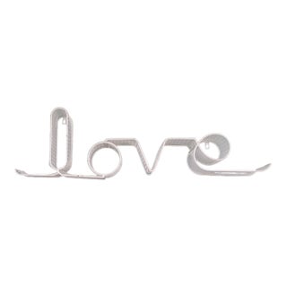 MCM Painted White Mesh Hanging "Love" Bookshelf For Sale