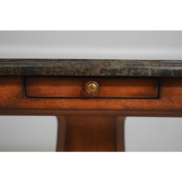 Maitland Smith Attributed Marble Top Continental Occasional Table For Sale - Image 11 of 17