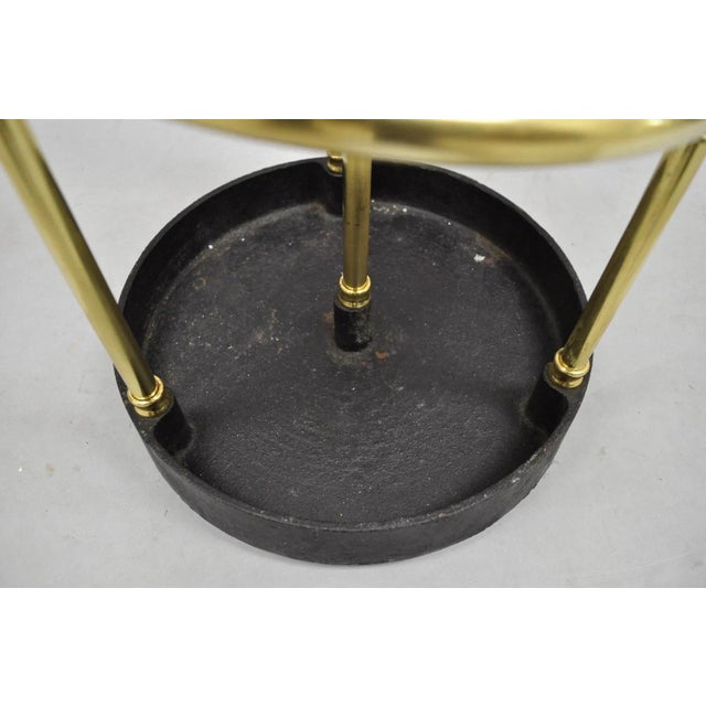 Sarreid LTD Victorian Style Polished Brass Cast Iron Spiral Umbrella Cane Stand For Sale In Philadelphia - Image 6 of 10