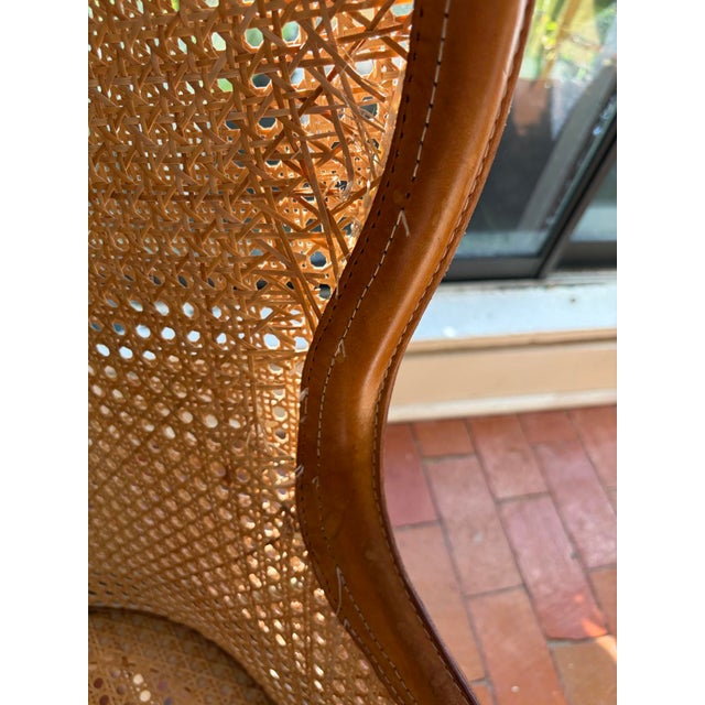 2010s Garsnas "Dandy" Lounge Chair by Pierre Sindre, Cane and Tan Leather, 2019 For Sale - Image 5 of 8
