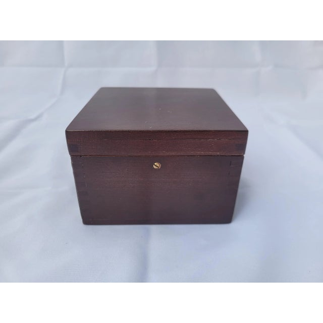 Brass Boat Compass in Varnished Wood Box For Sale - Image 4 of 9