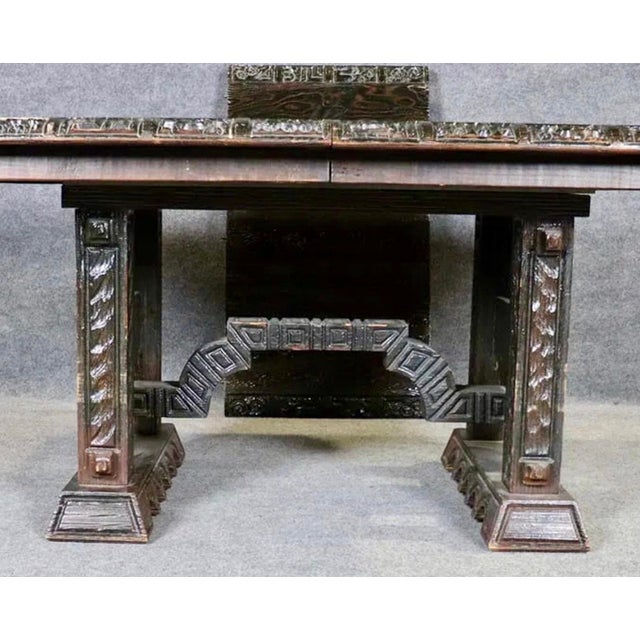 This stunning dining table designed by William Westenhaven for Witco shows the craftsmanship and nod to old world design....