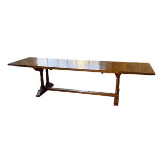 Oak Table with Extensions For Sale