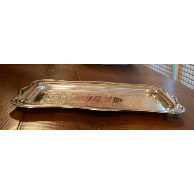 Vintage Sheridan Silverplate Tray – 10” X 6” Catchall, Vanity Tray, Bar Cart Tray or Snack Tray for Traditional, Hollywood Regency, Palm Beach Regency For Sale - Image 9 of 11