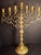 Rare 19thC Antique Polish Brass Menorah Large 22.7" 7 Branch Synagogue Knops For Sale - Image 9 of 18