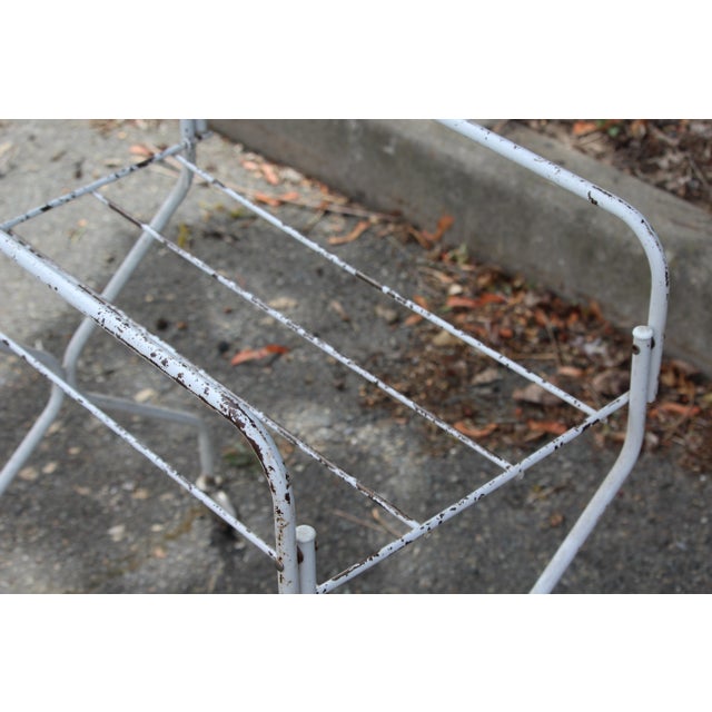 Vintage White Metal Foldable Table, 1970s For Sale - Image 15 of 18