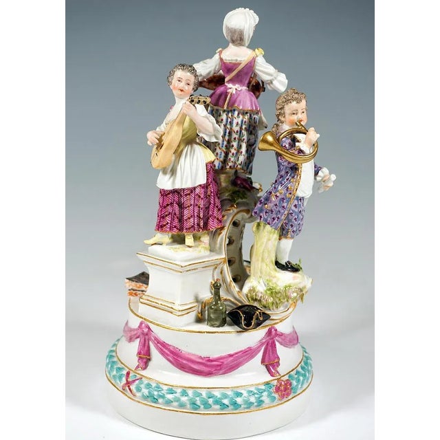 Baroque Four Children Playing Music by J.J. Kaendler for Meissen, 1770 For Sale - Image 6 of 10