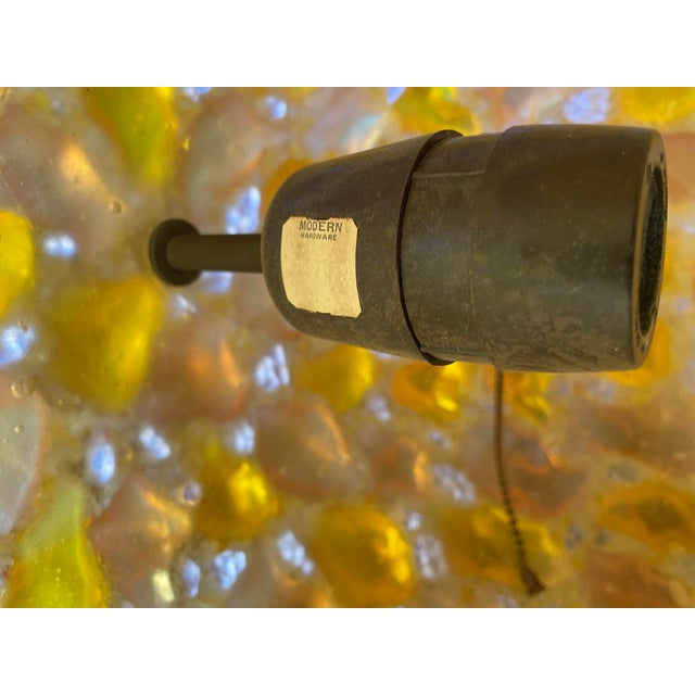 Plastic Mid Century Modern Chunky Lucite Orange Rock Candy Hanging Swag Ball 1960's For Sale - Image 7 of 12