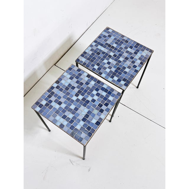 1950s C. 1950s Minimalist Italian Murano Glass Tile Side Tables -- A Pair For Sale - Image 5 of 8