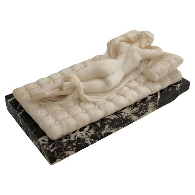 Italian School Artist, Nude Sculpture of Hermaphroditus, 19th Century, White Carrara Marble For Sale - Image 17 of 18