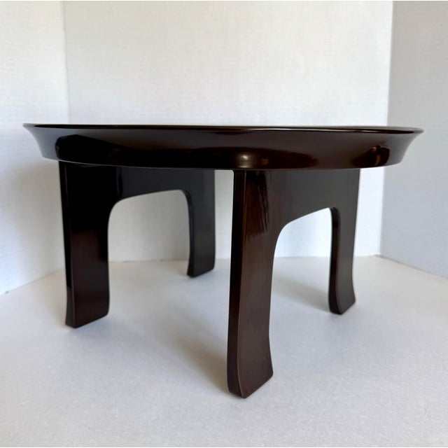 Vintage Korean Red & Black Lacquer Soban Low Tray Table For Sale - Image 4 of 10
